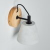 HALLTORP Wall Light Dark wood, black, 1-light source