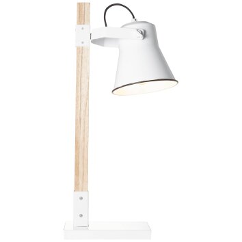Brilliant Plow Table lamp Light wood, white, 1-light source