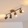 SKODSBOL Ceiling Light grey, light brown, brushed steel, 4-light sources