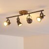 SKODSBOL Ceiling Light grey, light brown, brushed steel, 4-light sources