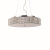 Ideal Lux ROMA Pendant Light chrome, Crystal optics, 9-light sources