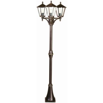 Albert 46 lamppost light brown, brass, 3-light sources