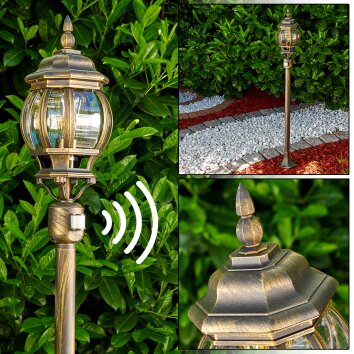 Lentua outdoor Floor Lamp brown, gold, 1-light source, Motion sensor