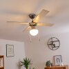 VALLETTA ceiling fan chrome, silver, white, 1-light source