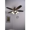 Globo JERRY fan chrome, stainless steel, matt nickel, 5-light sources