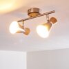 PULAU Ceiling light Light wood, matt nickel, 2-light sources
