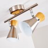 PULAU Ceiling light Light wood, matt nickel, 2-light sources