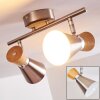 PULAU Ceiling light Light wood, matt nickel, 2-light sources