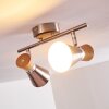 PULAU Ceiling light Light wood, matt nickel, 2-light sources