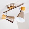 PULAU Ceiling light Light wood, matt nickel, 2-light sources