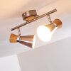 PULAU Ceiling light Light wood, matt nickel, 2-light sources