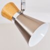 PULAU Ceiling light Light wood, matt nickel, 2-light sources