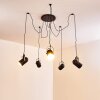 Riex Pendant Light black-gold, 5-light sources