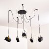 Riex Pendant Light black-gold, 5-light sources