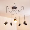 Riex Pendant Light black-gold, 5-light sources