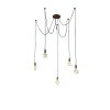 Trio-Leuchten Cord Pendant Light copper, 5-light sources