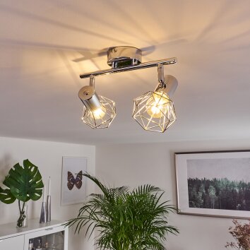 Globo Xara ceiling spotlight chrome, 2-light sources