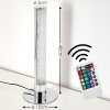 Flaut Table Lamp LED chrome, 1-light source, Remote control, Colour changer