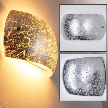 Pilar Wall Light silver, 2-light sources