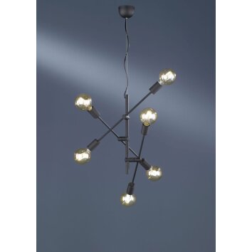 Trio CROSS Pendant Light black, 6-light sources