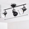Tina Ceiling Light black, 3-light sources