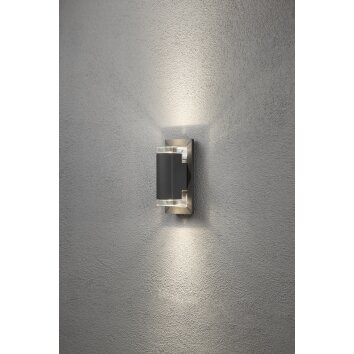 Konstsmide POTENZA wall light LED anthracite, 2-light sources