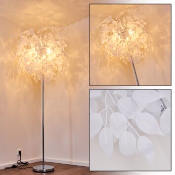 NAUELA Floor Lamp brushed steel, 3-light sources