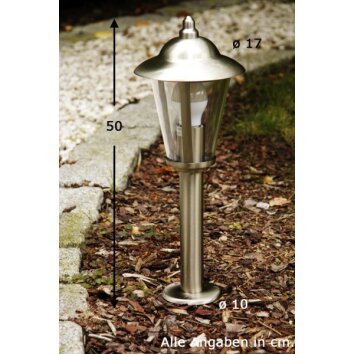 Brilliant Neil outdoor pedestal light stainless steel, 1-light source