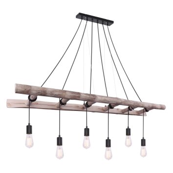 Globo IRMGARD Pendant Light Light wood, black, 6-light sources