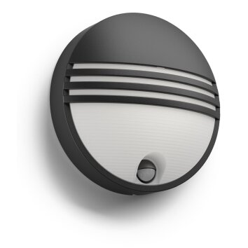 Philips YARROW Outdoor Wall Light LED black, 1-light source, Motion sensor
