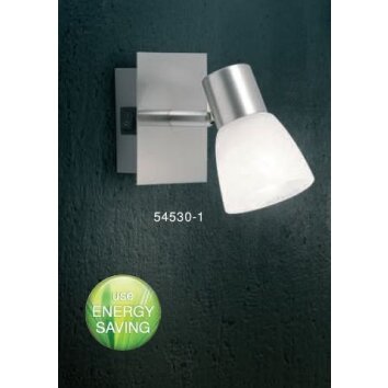 Globo PARRY spotlight stainless steel, matt nickel, 1-light source