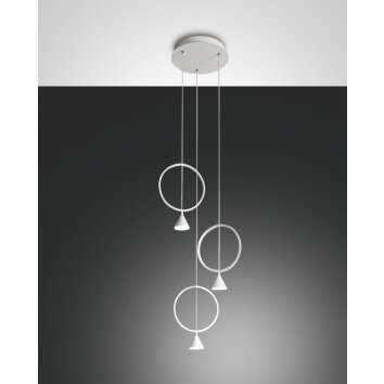 Fabas Luce SIRIO Pendant Light LED white, 3-light sources