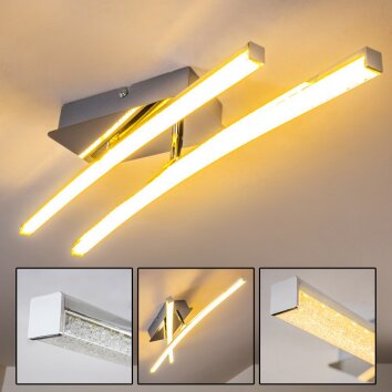 Georgina ceiling light LED chrome, 2-light sources