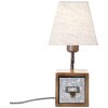 Brilliant CASKET Table Lamp beige, dark brown, galvanized, 1-light source
