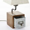 Brilliant CASKET Table Lamp beige, dark brown, galvanized, 1-light source