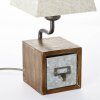 Brilliant CASKET Table Lamp beige, dark brown, galvanized, 1-light source