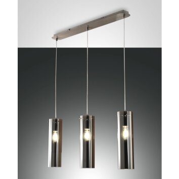 Fabas Luce SINTESI Pendant Light polished nickel, 3-light sources