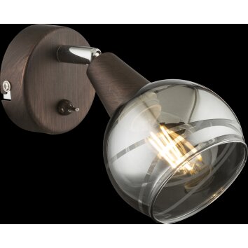 Globo ISLA wall spotlight LED bronze, 1-light source