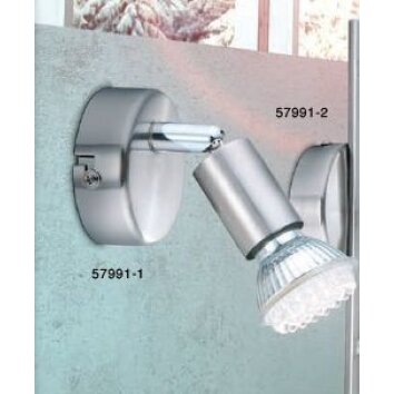 Globo MATRIX spotlight stainless steel, matt nickel, 1-light source