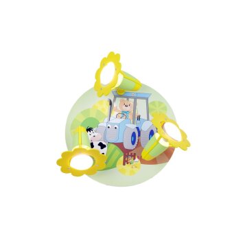 Elobra BAUERNHOF Spotlights yellow, green, 3-light sources