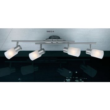 Globo KATI spotlight chrome, stainless steel, matt nickel, white, 4-light sources