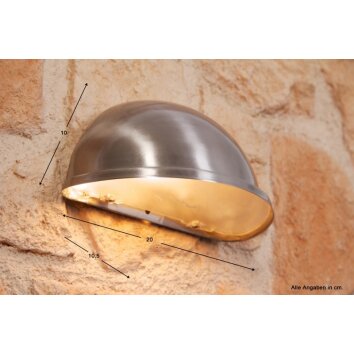 Konstsmide TORINO wall light grey, 1-light source
