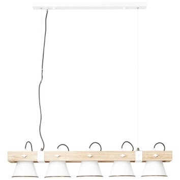 Brilliant Plow Pendant Light Dark wood, white, 5-light sources