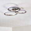 VOLONNE Ceiling light LED stainless steel, silver, 3-light sources