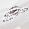 VOLONNE Ceiling light LED stainless steel, silver, 3-light sources