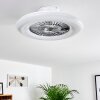 PETROVAC ceiling fan LED chrome, white, 1-light source, Remote control