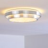 MIRABEAU Ceiling light LED aluminium, 2-light sources, Remote control, Colour changer