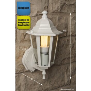 Rabalux Velence wall light transparent, clear, white, 1-light source