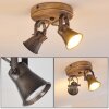 SKODSBOL Ceiling Light anthracite, Light wood, 2-light sources