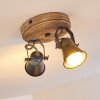 SKODSBOL Ceiling Light anthracite, Light wood, 2-light sources